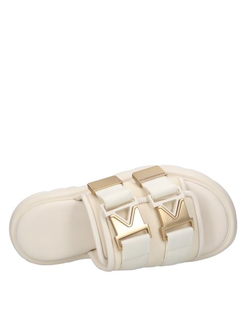 Mules in pelle e tessuto BOTTEGA VENETA | 690034 V0DS2 2916BEIGE